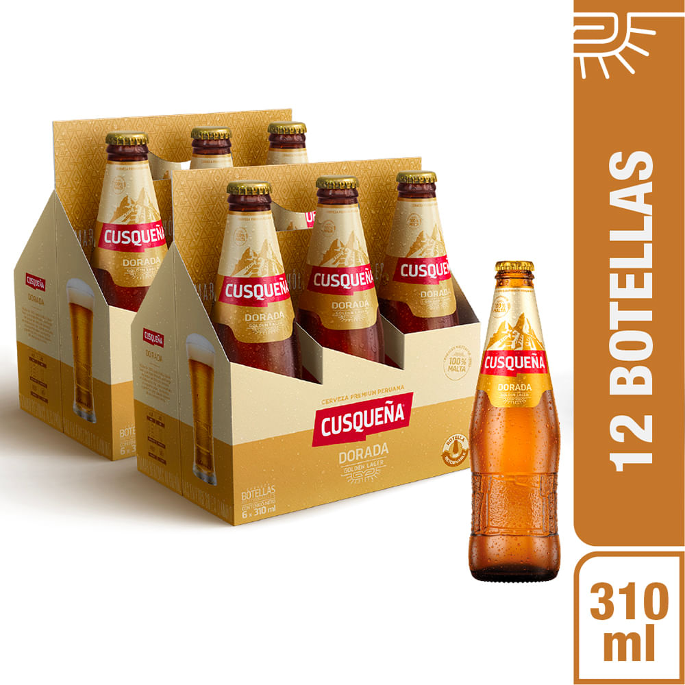 Pack Cerveza CUSQUEÑA Six Pack Botella 310ml x 2un