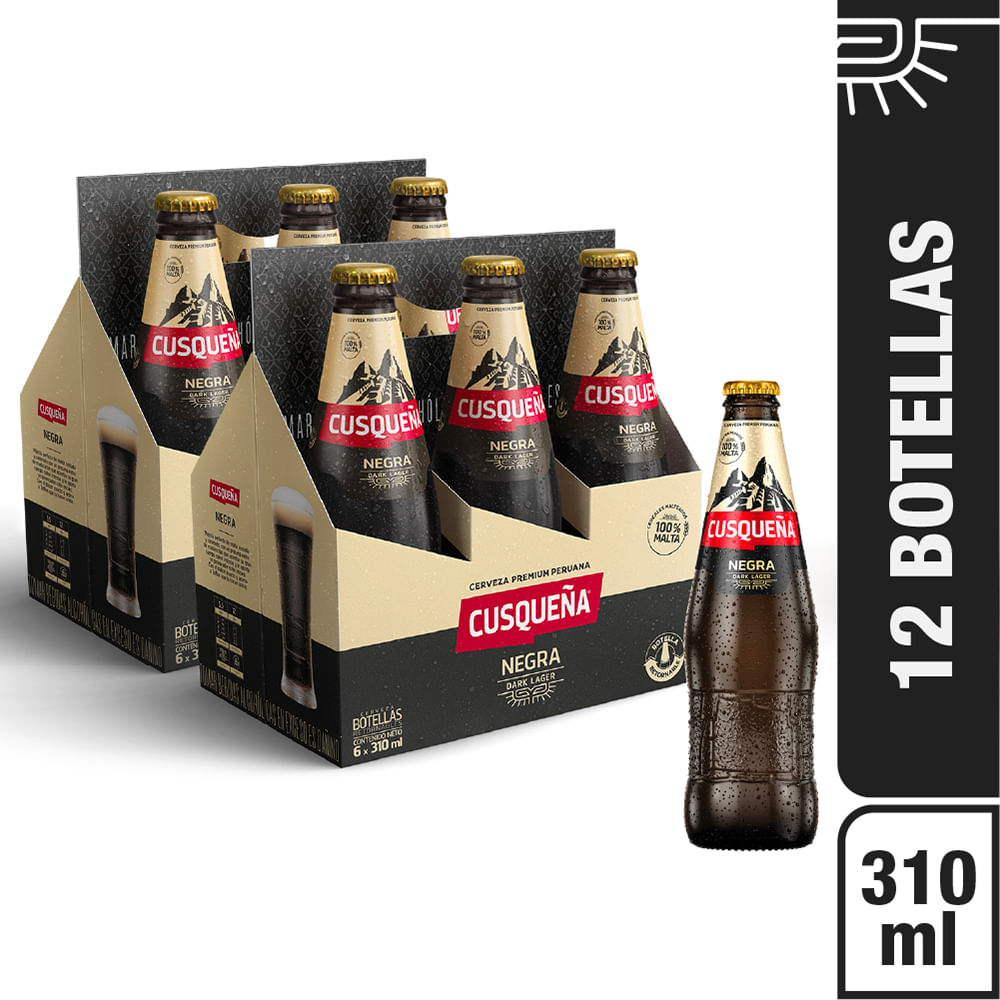 Pack Cerveza CUSQUEÑA Malta Six Pack Botella 310ml x 2un