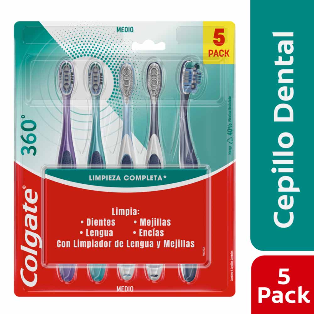 Cepillo Dental COLGATE 360° Medio 5un