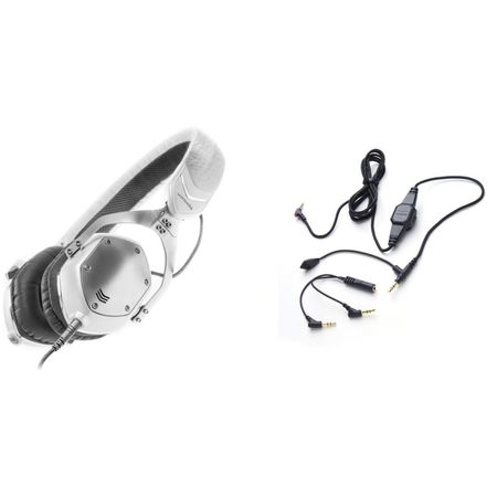 Auriculares On Ear V Moda Xs con Kit Boompro Microphone Blanco Plata