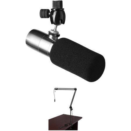 Micrófono de Condensador Earthworks Ethos para Transmisiones con Kit de Brazo Articulado y Protector