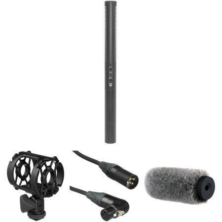 Kit de Micrófono de Cañón Azden Sgm 250 con Montura Antivibración Parabrisas y Cable Xlr Batería