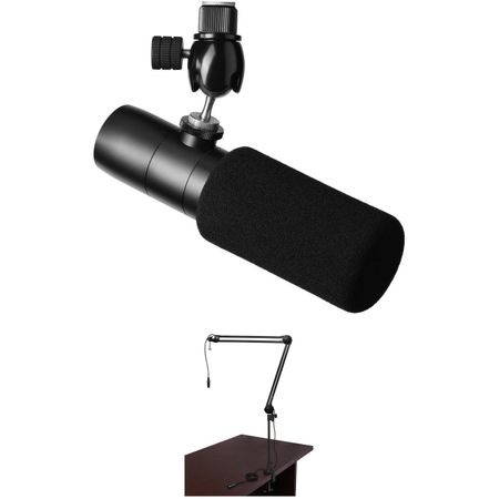 Micrófono de Condensador Earthworks Ethos para Transmisiones con Kit de Brazo con Cable y Protector