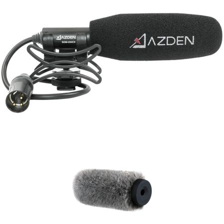 Micrófono de Cañón Corto Azden Sgm 250Cx con Kit de Parabrisas Soporte Antivibración Solo Phantom