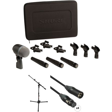 Kit de Micrófonos para Batería Shure Dmk57 52 para Presentaciones en Vivo con Soporte y 4 Cables