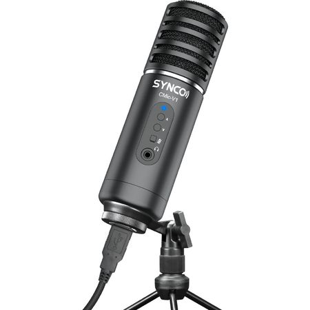 Micrófono de Condensador de Diafragma Grande Synco Cmic V1 para Escritorio con Conexión Usb