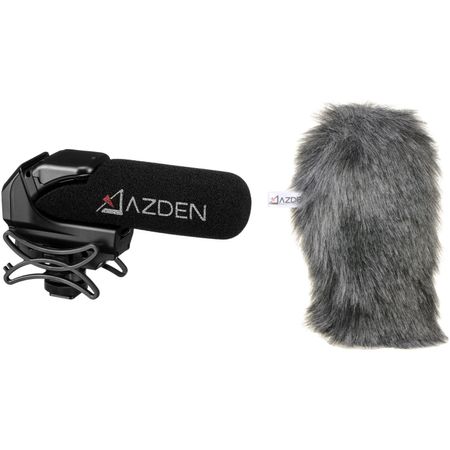 Kit de Micrófono de Video Direccional Azden Smx 15 con Cubierta Peluda para Viento