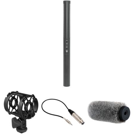 Kit de Micrófono de Cañón Azden Sgm 250 con Soporte Antivibración Parabrisas y Cable Adaptador de 3