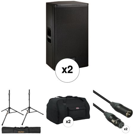 Kit de Altavoces Electro Voice Elx115P con 2 Altavoces Soportes Fundas Cables y Bolsa