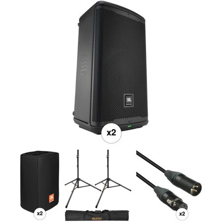 Altavoces Activos Jbl Dual Eon710 Kit con Soportes Fundas Bolsa y Cables