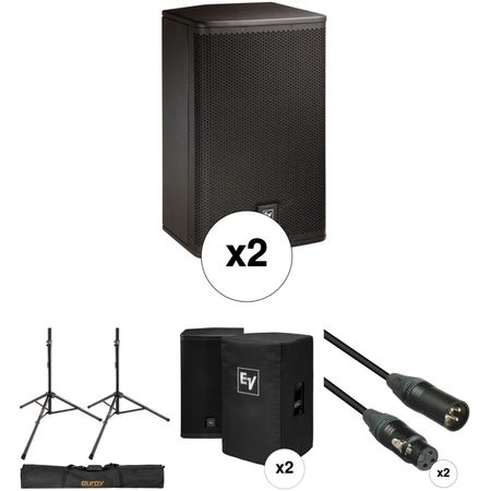 Kit Electro Voice Elx112P con 2 Altavoces Soportes Fundas Cables y Bolsa