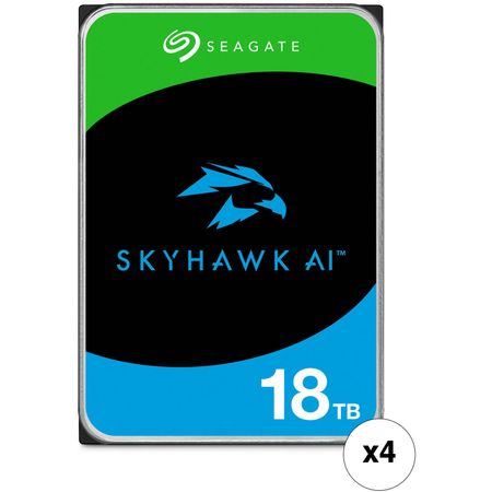 Hdd de Vigilancia Interno Seagate Skyhawk Ai de 18Tb Sata Iii 7200 Rpm 3.5 Oem Paquete de 4