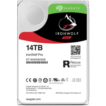 Disco Duro Interno Nas Seagate Ironwolf Pro de 14Tb 7200 Rpm Sata Iii 3.5 Cmr Retail