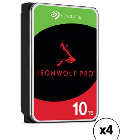 Disco Duro Interno Nas Seagate Ironwolf Pro de 10Tb 7200 Rpm Sata Iii 3.5 Cmr Retail 4 Pack