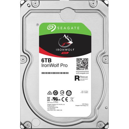 Disco Duro Interno Nas Seagate Ironwolf Pro de 6Tb 7200 Rpm Sata Iii 3.5 Cmr Retail