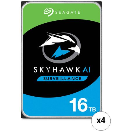 Hdd de Vigilancia Interno Seagate Skyhawk Ai de 16Tb Sata Iii 7200 Rpm 3.5 Oem Paquete de 4