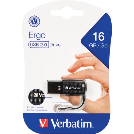 Memoria Usb Verbatim Ergo de 16Gb 2.0 Negra