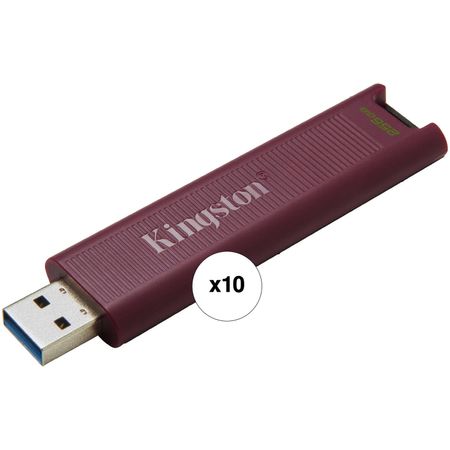 Paquete de 10 Unidades de Unidades Flash Usb Kingston Datatraveler Max de 256Gb con Conector Tipo a