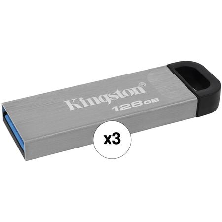 Paquete de 3 Unidades de Unidades Flash Usb Kingston Datatraveler Kyson de 128Gb con Conector Usb 3