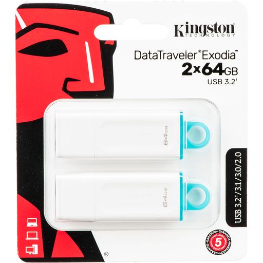 Memoria Usb 3.2 Kingston 64gb, Data Traveler Exodia, Color Rojo