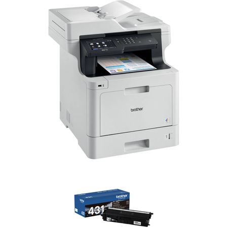 Impresora Láser Color Todo en Uno Brother Mfc L8900Cdw con Kit de Cartuchos de Tóner Standard Yield