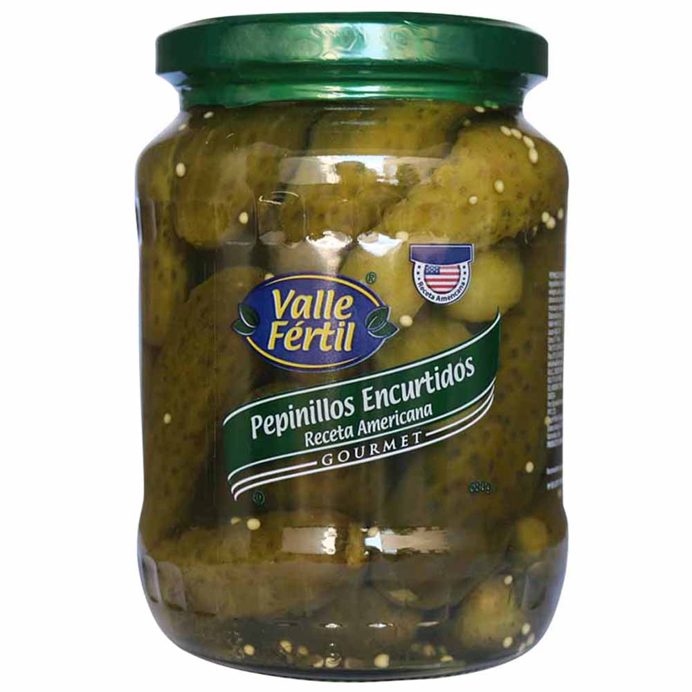Pepinillos Encurtidos VALLE FÉRTIL Receta Americana Gourmet Frasco 680g