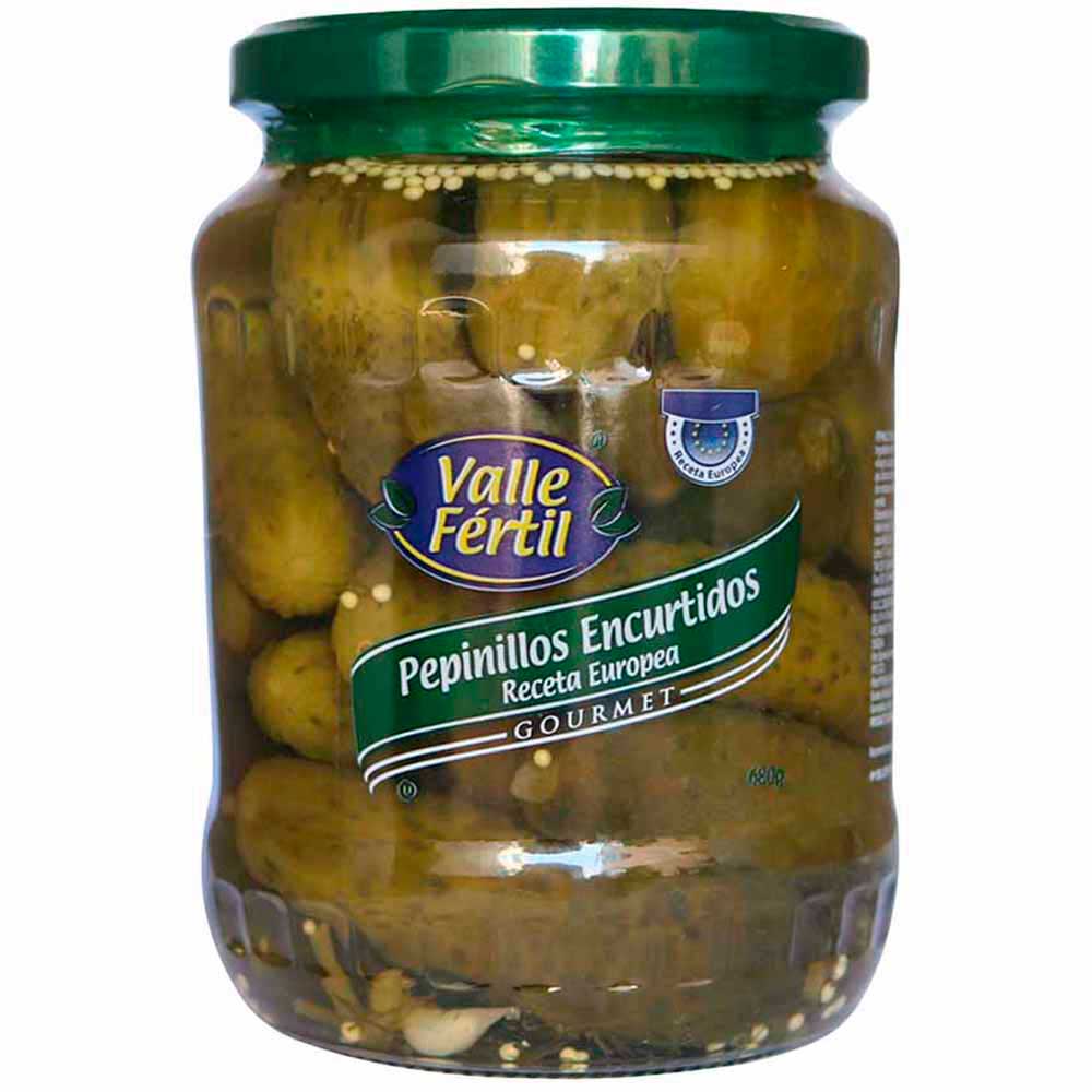 Pepinillos Encurtidos VALLE FÉRTIL Gourmet Receta Europea Frasco 680g