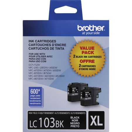 Cartucho de Tinta Brother Lc103Bk Innobella de Alta Capacidad Xl Paquete de 2 Negro