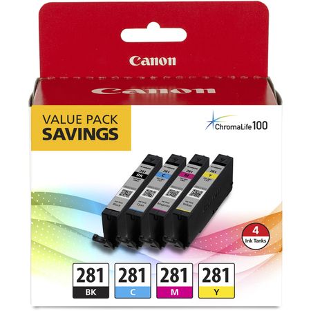 Paquete de Valor de Tanques de Tinta de 4 Colores Canon Cli 281 Bkcmy