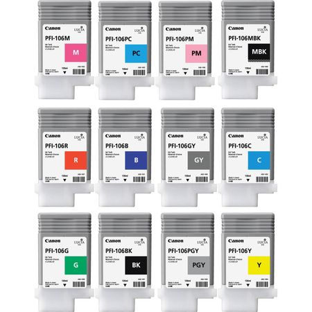 Kit de Tinta Canon Pfi 106 de 12 Colores 130Ml