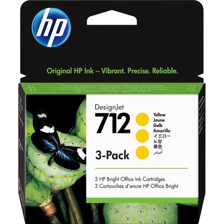 Cartucho de Tinta Amarilla Hp 712 de Capacidad Estándar Paquete de 3