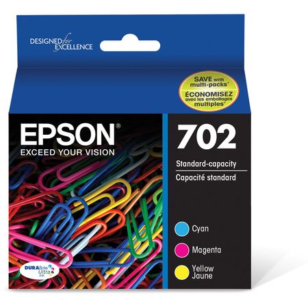 Paquete de Tinta Epson 702 Durabrite Ultra de Capacidad Estándar en Color con Tecnología Sensormati