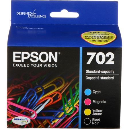 Paquete de Cartuchos de Tinta Epson 702 Durabrite Ultra de Capacidad Estándar Multi Pack