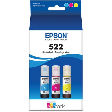 Pack de Botellas de Tinta Multicolor Epson T522 Cian Magenta Amarillo