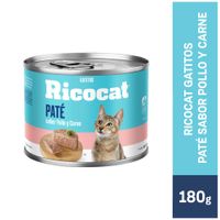 Alimento Húmedo para Gato RICOCAT Gatito Sabor Pollo y Carne Lata 180g
