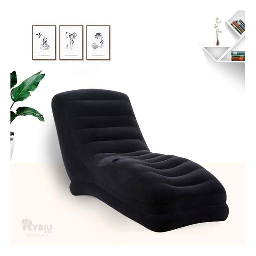 Sillon hinchable Aterciopelado de Color Negro