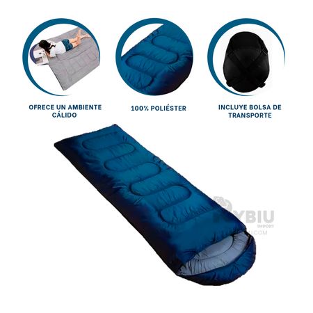Bolsas de Dormir Gruesas para Acampar Azul