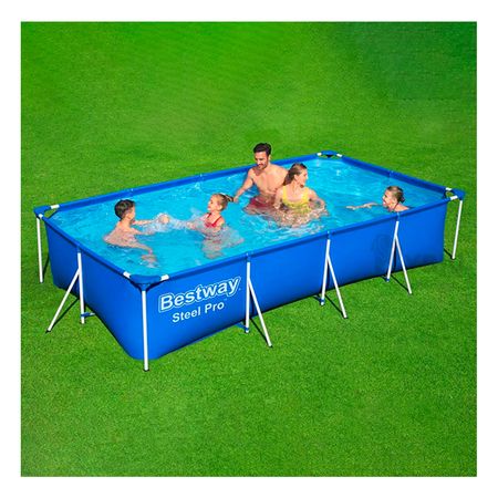 Marco Metalico Piscina Estructural de Color Celeste