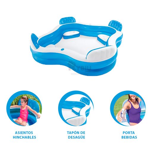 Bañera Hinchable Infantil Alberca Inflable Diseño Circular Aros De  Hinchables Para Bebé, Moda de Mujer