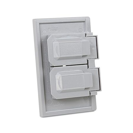 Placa Doble Hermética Baquelita Gris Leviton