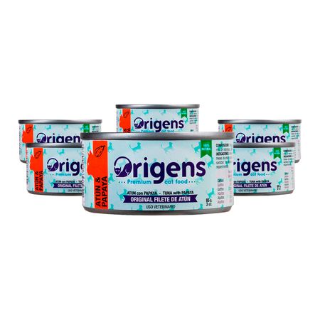 Filete de Atun con Papaya para Gatos Origens 85g x 6un