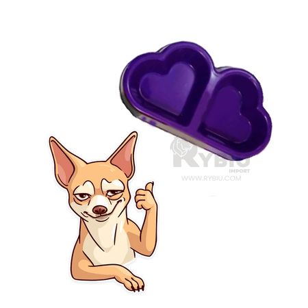 Plato Doble Pet Morado en Forma de Corazon