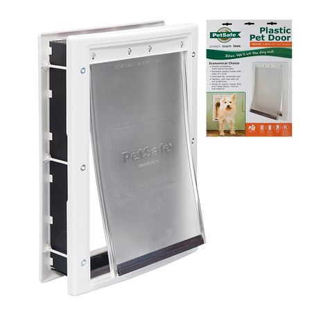 Puerta para Mascotas PetSafe Premium Plástico Blanca Mediana