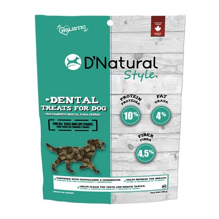 Comida Snacks para Perros Golosinas dentales D' Natural Style 320g