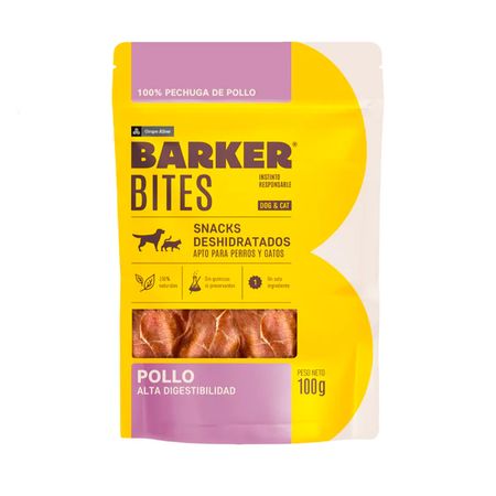 Snacks Deshidratados para Perros y Gatos Barker Pollo 100g