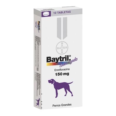 Antibacteriano para Perro Grande Bayer Baytril 150mg 10 Tabs