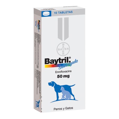 Antibacteriano para Perro y Gato Bayer Baytril 50mg 10 Tabs