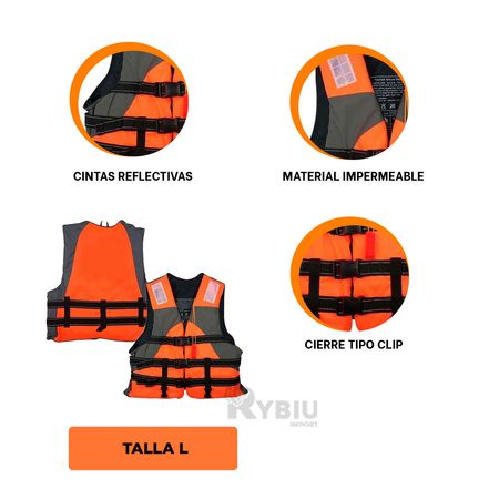 Flotador Inflable Chaleco de Talla L Color Anaranjado
