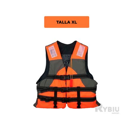 Inflable Flotador Cintas Reflectivas de Talla XL Anaranjado