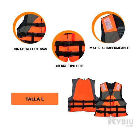 Salvavidas Inflable para Playa Talla L de Color Anaranjado